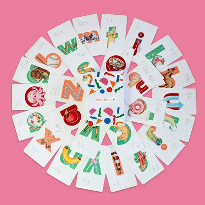 Kit Bilingüe Lit Letters para Aprender Inglés - Alfabetización con Tarjetas Mnemotécnicas y Fonética para Preescolares | CRIATIVAE