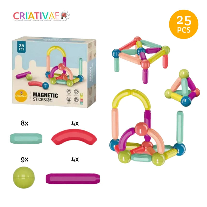 Set de Construcción Magnética 3D CRIATIVAE 25 pcs