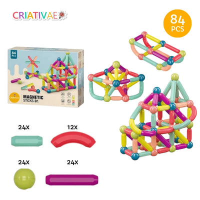 Set de Construcción Magnética 3D CRIATIVAE 84 pcs