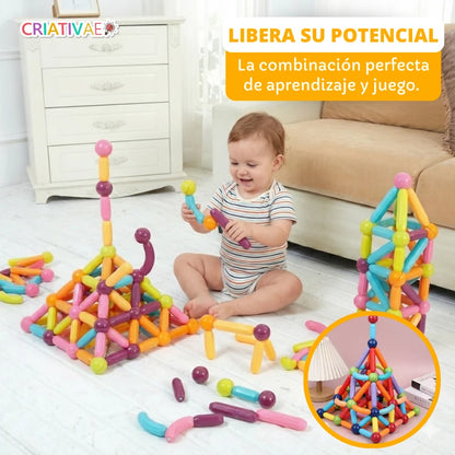 Set de Construcción Magnética 3D CRIATIVAE - Juguete Educativo STEM para Niños