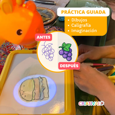 Mesa Proyector Chido para Dibujo Infantil | Pizarrón Mágico con Luz LED y 24 Diseños Chidos | Juguete Educativo Anti-Pantallas | CRIATIVAE foto 3