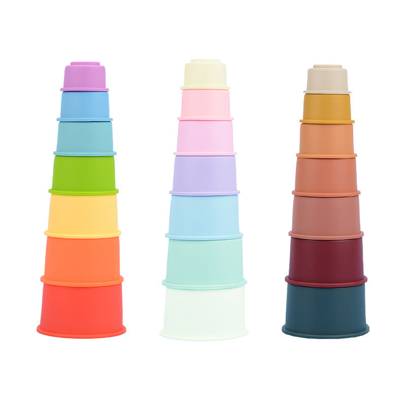 7-Pieza Rainbow Apilables y Nesting Cup Juego