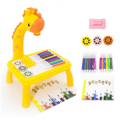 Mesa Proyector Chido para Dibujo Infantil | Pizarrón Mágico con Luz LED y 24 Diseños Chidos | Juguete Educativo Anti-Pantallas | CRIATIVAE Amarillo