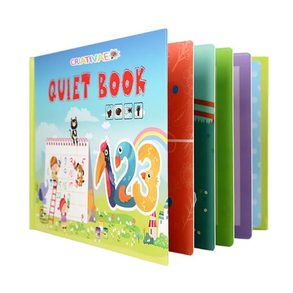 Kit de 4 Libros Didácticos de Cartón para Niños | Actividades Interactivas con Velcro | Estimulación Temprana y Habilidades Cognitivas (+2 Años) | CRIATIVAE