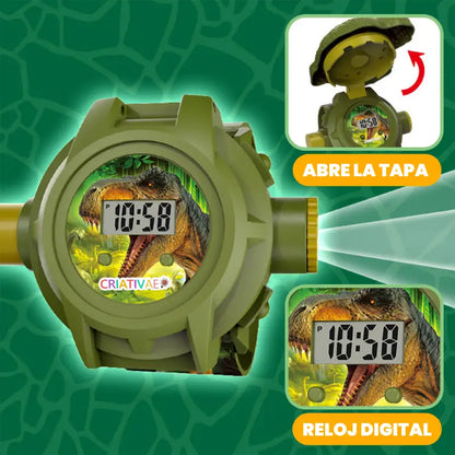 Reloj Proyector Infantil Dinosaurio 3 en 1 – Luz, Hora y Diversión | CRIATIVAE