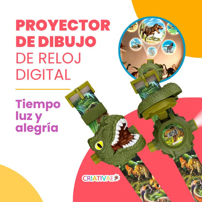 Reloj Proyector Infantil Dinosaurio 3 en 1 – Luz, Hora y Diversión | CRIATIVAE