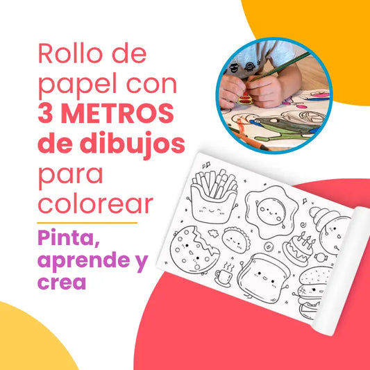 Rollo de Dibujo Infantil – 3 Metros de Creatividad | CRIATIVAE