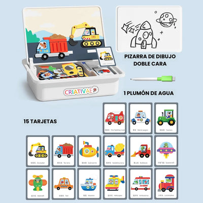 Rompecabezas Magnético Creativo para Niños Vehículos