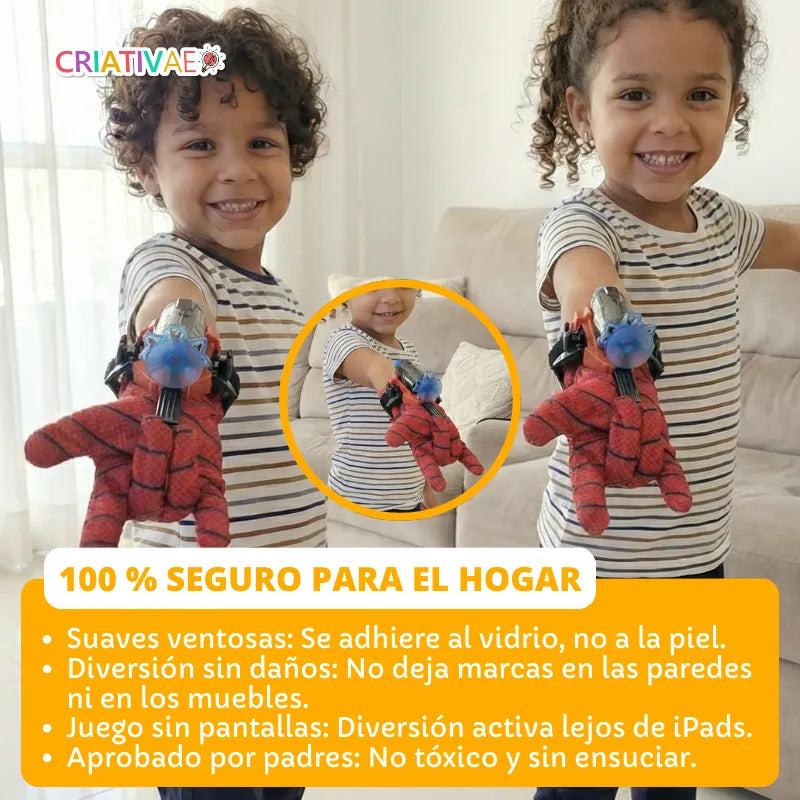 Lanzador de Telarañas Spider Shot - Set de Guante de Héroe y Dardos de Ventosa Suave | CRIATIVAE