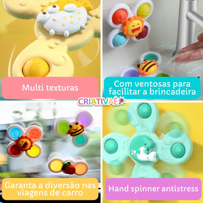 Spin Pop Criativae, Juguetes Giratorios con Ventosa, Kit de 3, vista 3 de 6