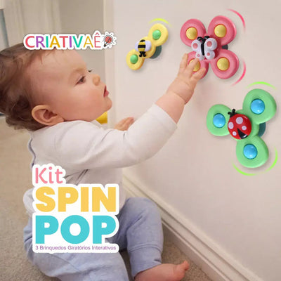 Spin Pop Criativae, Juguetes Giratorios con Ventosa, Kit de 3, vista 2 de 6