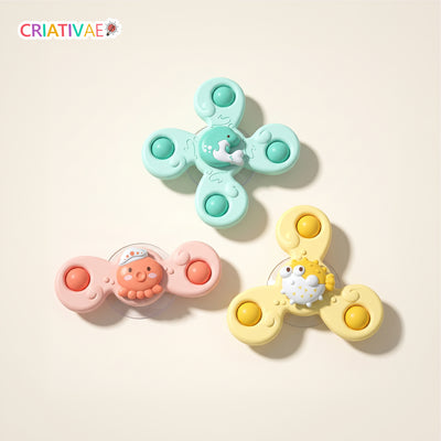 Spin Pop Criativae - Juguetes Giratorios con Ventosa, Kit de 3