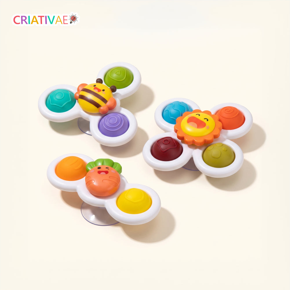 Spin Pop Criativae - Juguetes Giratorios con Ventosa, Kit de 3