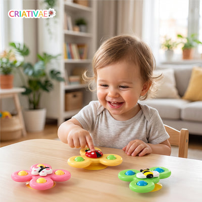 Spin Pop Criativae - Juguetes Giratorios con Ventosa, Kit de 3