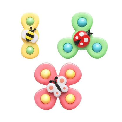 Set de Giradores de Succión para Bebé - Juguete Didáctico de Silicón para Silla Alta y Tina | CRIATIVAE