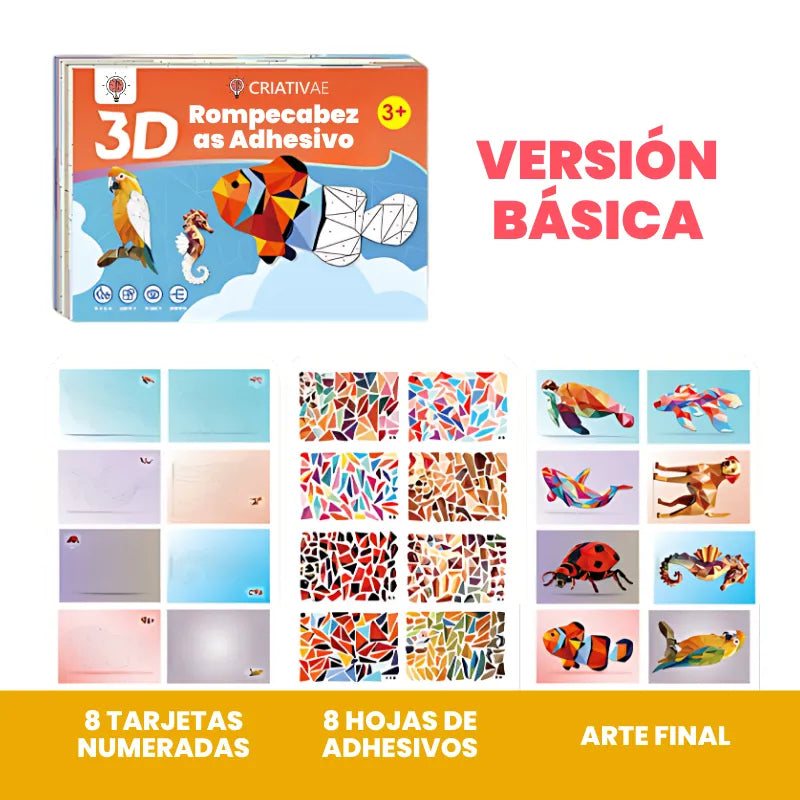 3D Collage Geométrica – Kit de Arte Educativo para Niños 3+ | CRIATIVAE