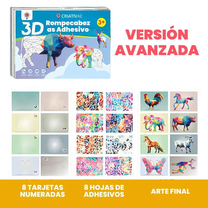 3D Collage Geométrica – Kit de Arte Educativo para Niños 3+ | CRIATIVAE