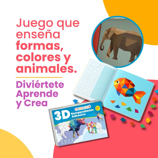 3D Collage Geométrica – Kit de Arte Educativo para Niños 3+ | CRIATIVAE