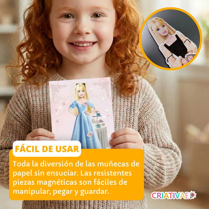 Set de Muñecas Magnéticas de Vestir - Juego de Moda con Imanes para Niños y Refrigerador | CRIATIVAE