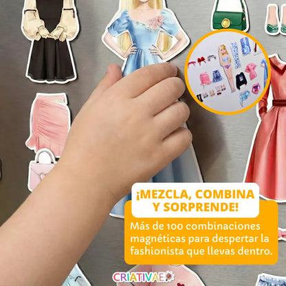 Set de Muñecas Magnéticas de Vestir - Juego de Moda con Imanes para Niños y Refrigerador | CRIATIVAE