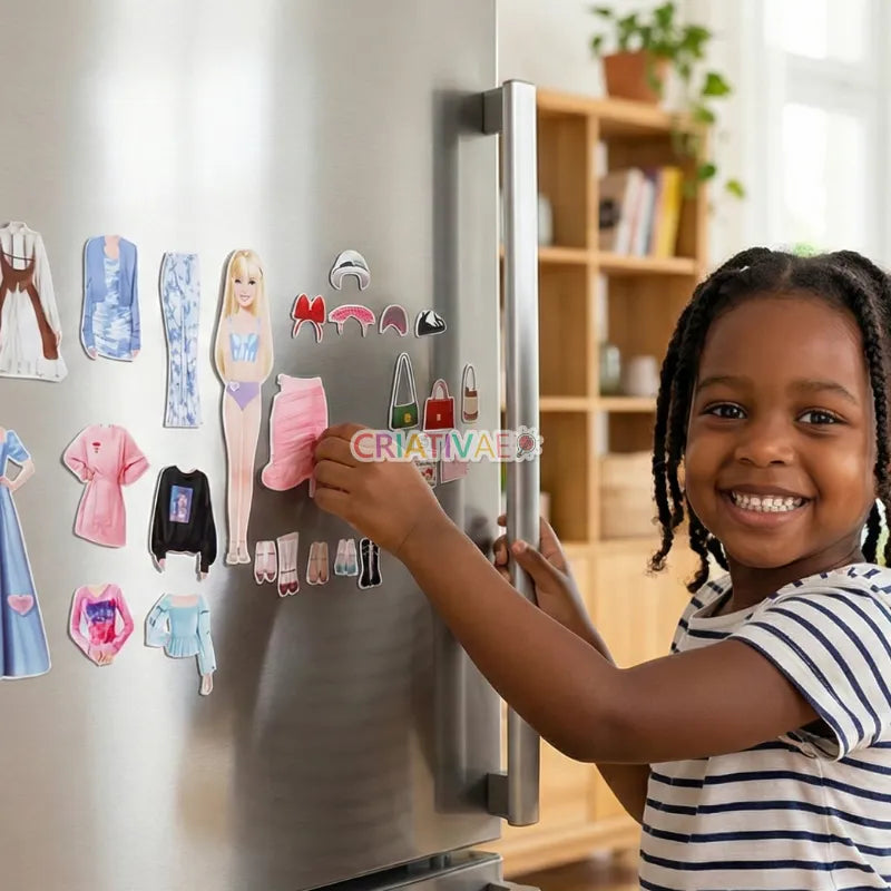 Set de Muñecas Magnéticas de Vestir - Juego de Moda con Imanes para Niños y Refrigerador | CRIATIVAE