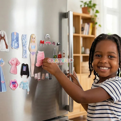 Set de Muñecas Magnéticas de Vestir - Juego de Moda con Imanes para Niños y Refrigerador | CRIATIVAE