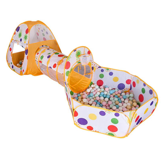 3-in-1 Niños Play Tent con Tunnel y Ball Pit - Foldable para Indoor y Outdoor Diversión