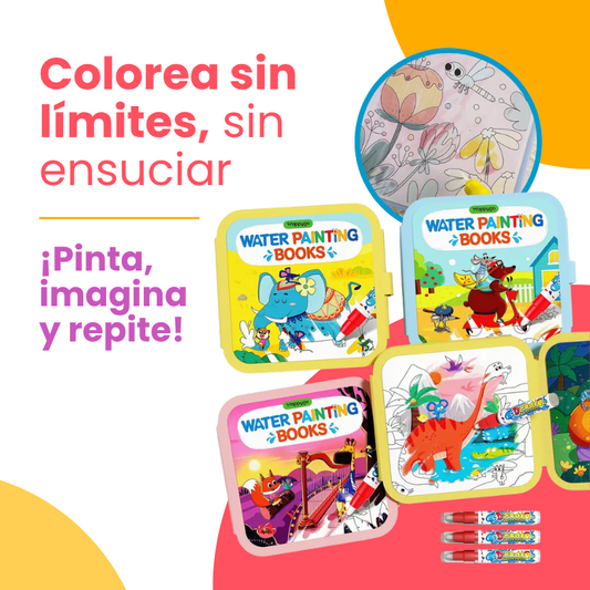 Libros de Pintura y Dibujo con Agua para Niños – Set Reutilizable de Actividades con Agua | CRIATIVAE