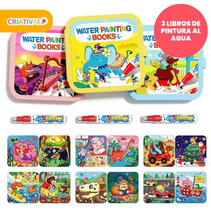 Libros de Pintura y Dibujo con Agua para Niños – Set Reutilizable de Actividades con Agua | CRIATIVAE
