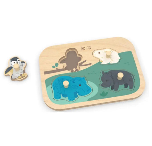 Small Animal De madera Peg Puzzles