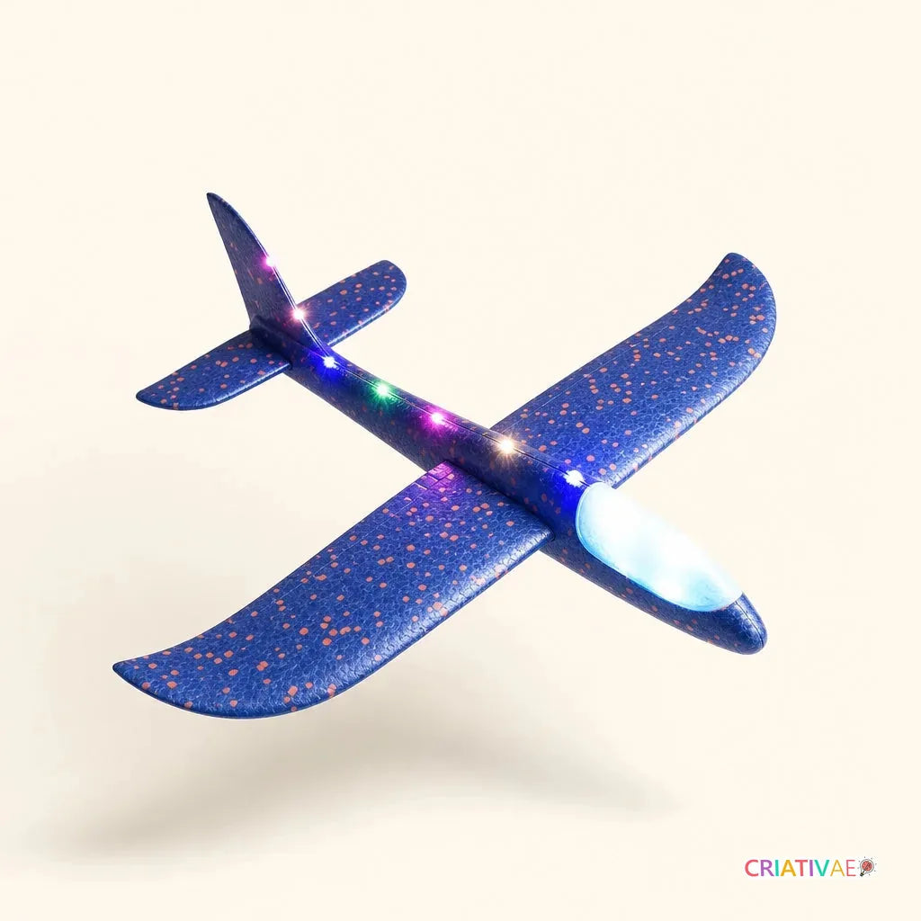 FlexFly Criativae, Avión Planeador con Luces LED que Aguanta Todo