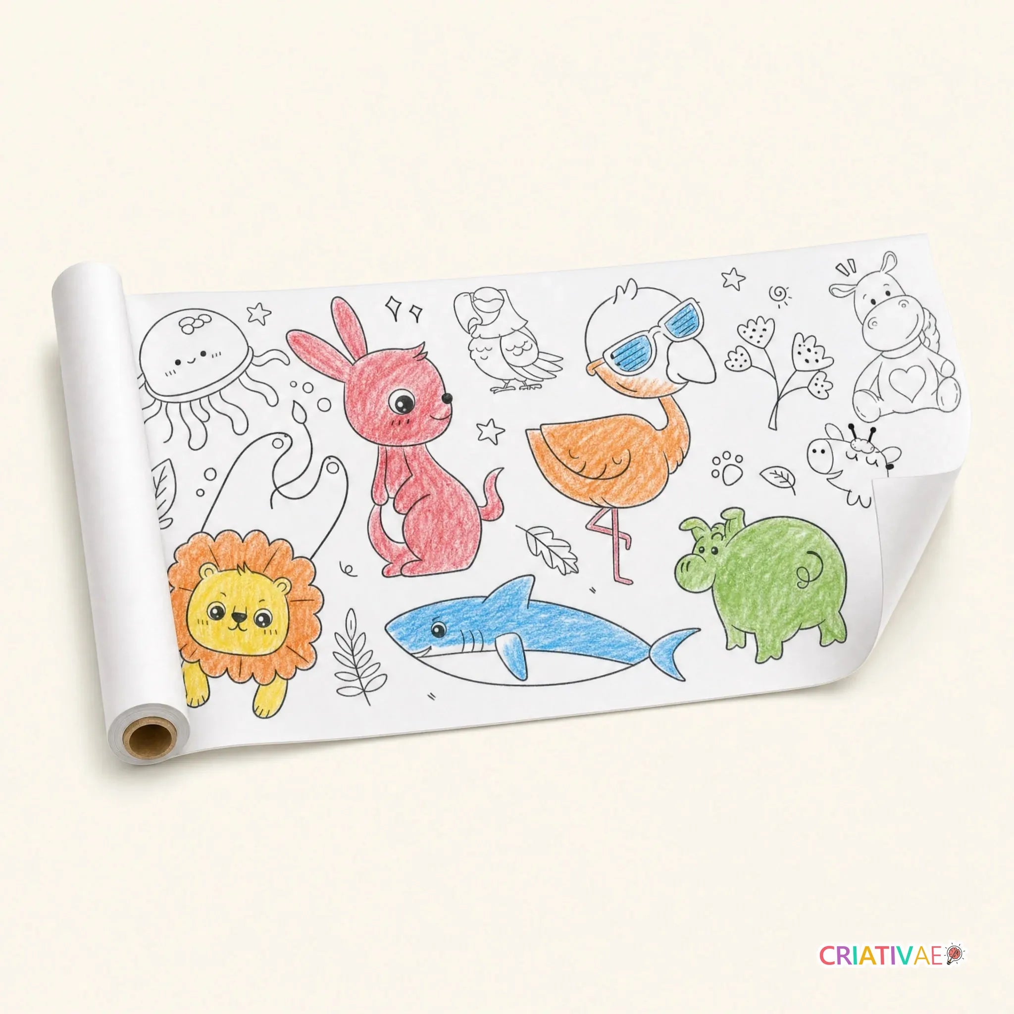 Rollo de Colorear Criativae - 3 Metros con Más de 1000 Dibujos