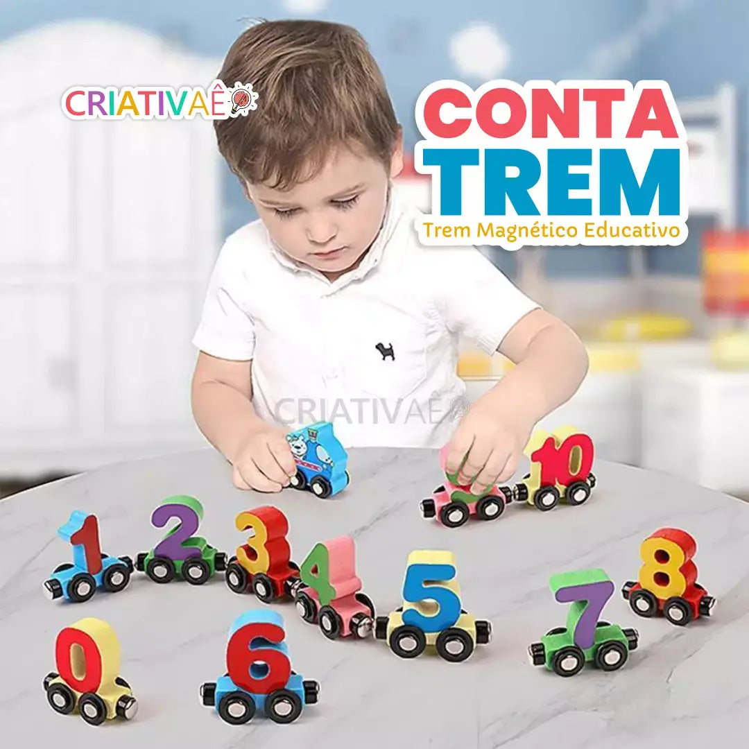 Tren de Números Criativae, Vagones Magnéticos que Enseñan a Contar del 0 al 10, vista 3 de 8