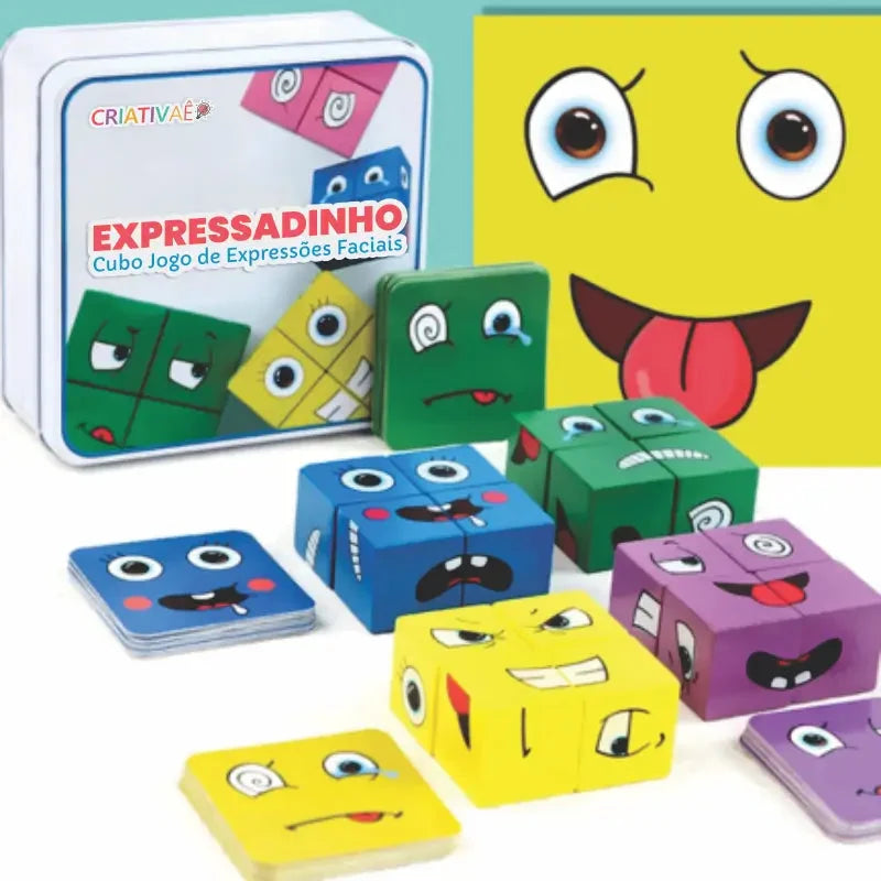 Cubo de Emociones Criativae - Juego de Madera para Nombrar lo que Siente
