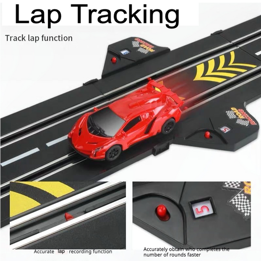 Dual-Mode Racing Track Juego: Eléctrico y Hand-Crank Powered