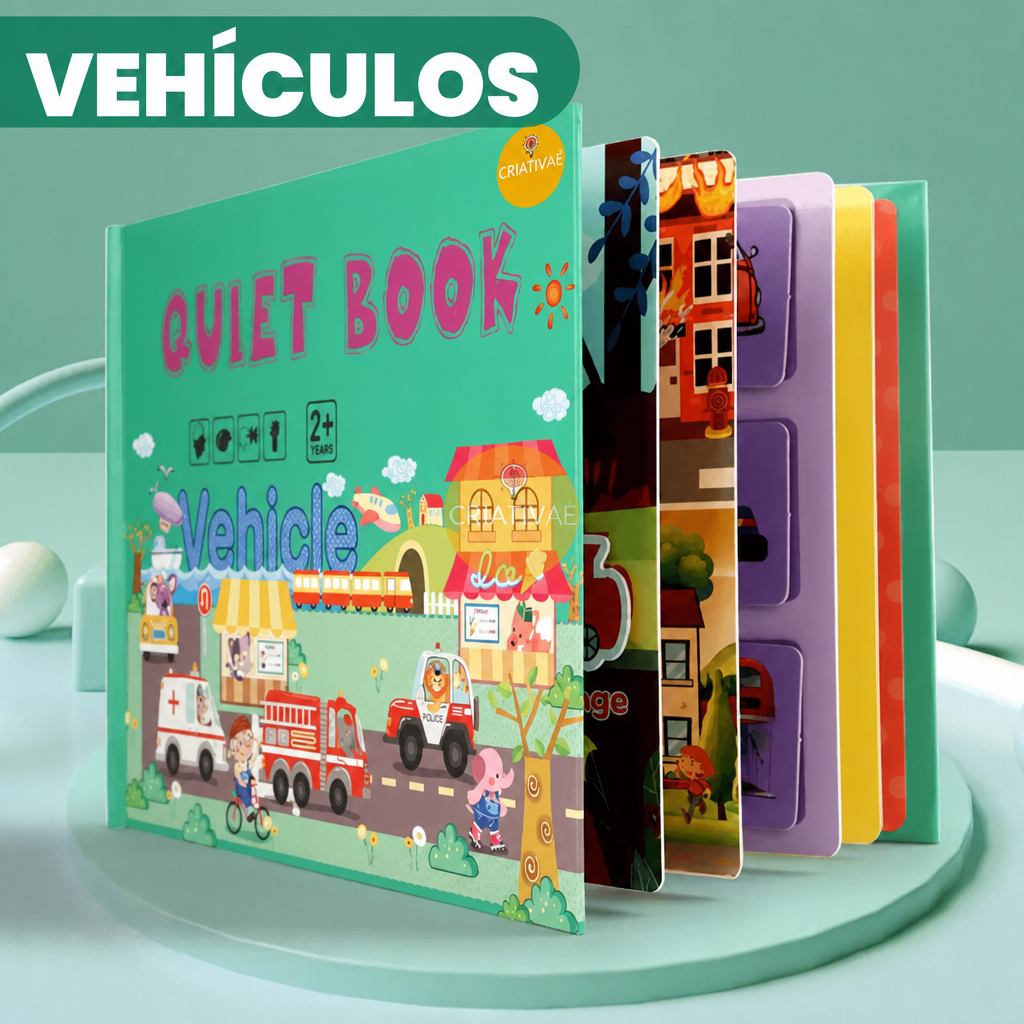 QuietBook tema Vehículos – páginas interactivas de velcro