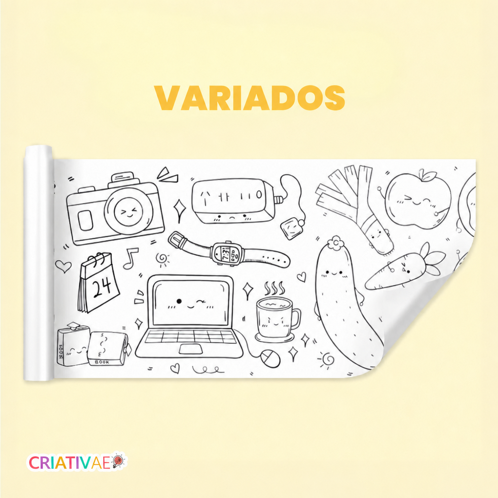 Rollo de Colorear Criativae - 3 Metros con Más de 1000 Dibujos