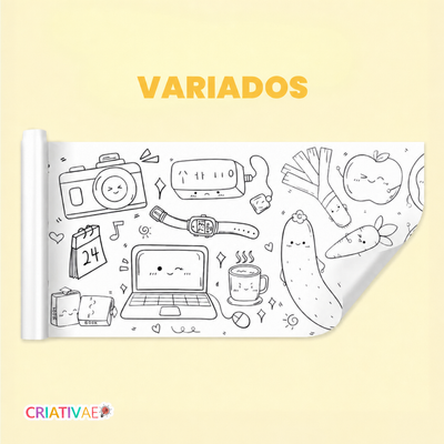 Rollo de Colorear Criativae - 3 Metros con Más de 1000 Dibujos