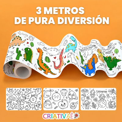 Rollo de Colorear Criativae - 3 Metros con Más de 1000 Dibujos