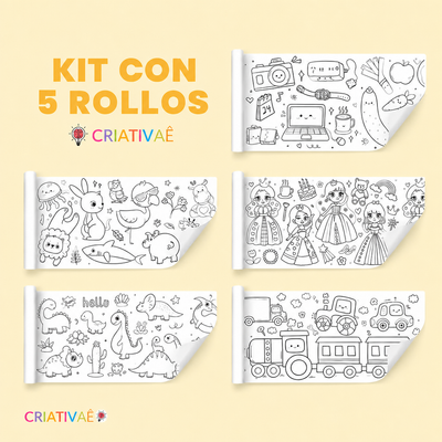 Rollo de Colorear Criativae - 3 Metros con Más de 1000 Dibujos