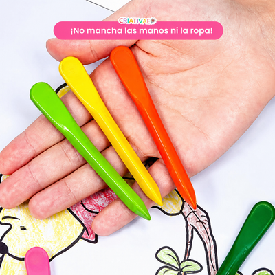 Crayones Limpios Criativae - Crayones Triangulares que No Manchan las Manos