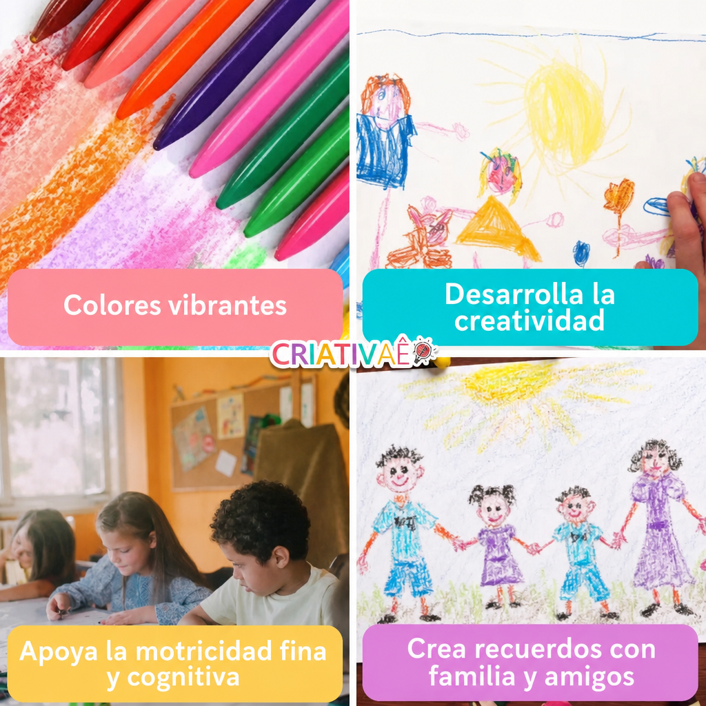 Crayones Limpios Criativae - Crayones Triangulares que No Manchan las Manos