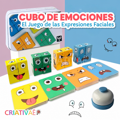 Cubo de Emociones Criativae - Juego de Madera para Nombrar lo que Siente