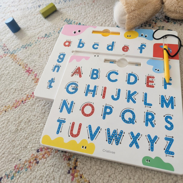 Tablero Mágico ABC Criativae - Tablero Magnético de Trazado de Letras de Doble Cara