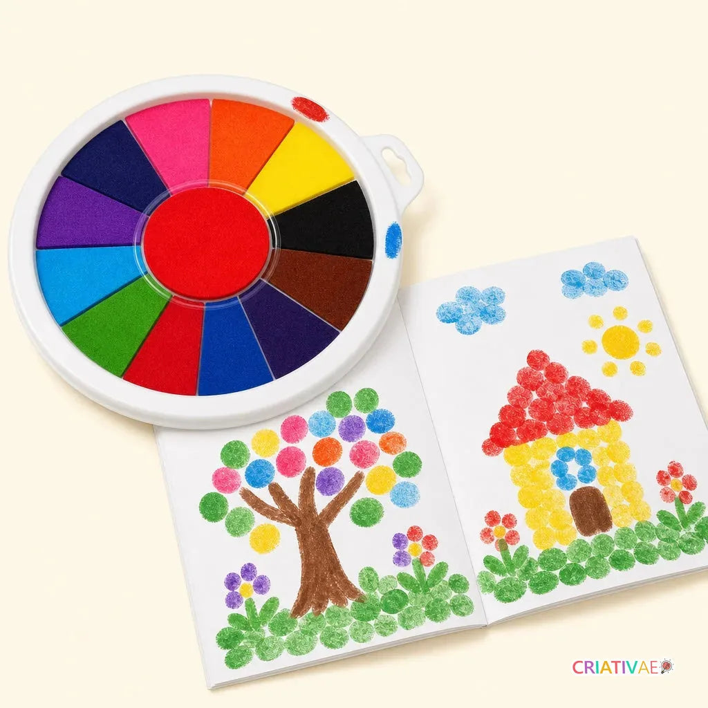 Dedos Pintores Criativae, Set de Pintura de Dedos Montessori con Álbum