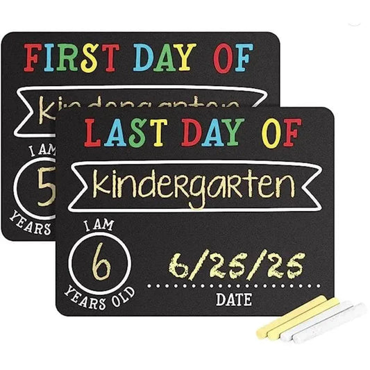 Pearhead Bebé - Reusable Erasable Chalkboard Signs para First y Last Day Milestones