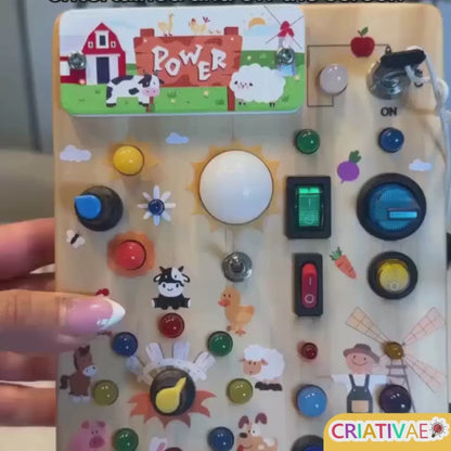 Busy Board Montessori de Madera – Panel Sensorial Interactivo Criativae