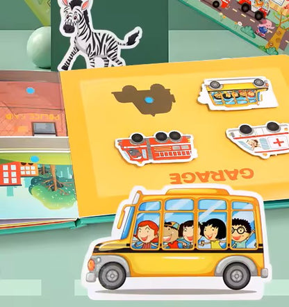 Kit de 4 Libros Didácticos de Cartón para Niños | Actividades Interactivas con Velcro | Estimulación Temprana y Habilidades Cognitivas (+2 Años) | CRIATIVAE