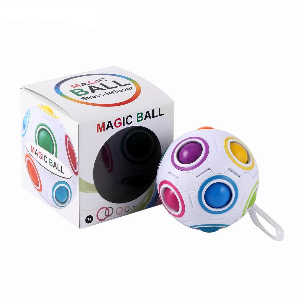 Rainbow Magic Cubo Ball - Stress Relief Rompecabezas Juguete para Niños - Educativo Spherical Diversión