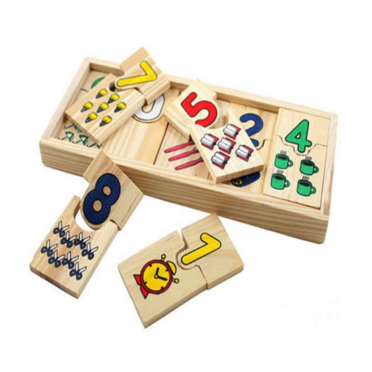 Montessori De madera Matemáticas Rompecabezas Juguetes para Niños - Logarithmic Matching Tabla para Educativo Play y Aprendizaje Regalos